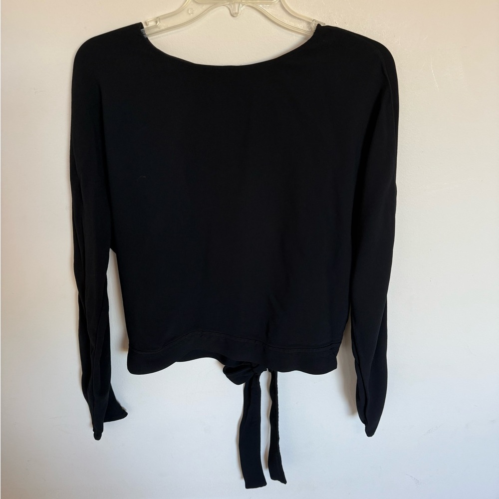 Wilfred Laon Tie Back Black Long Sleeve Blouse Top Medium - Picture 2 of 8